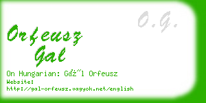 orfeusz gal business card